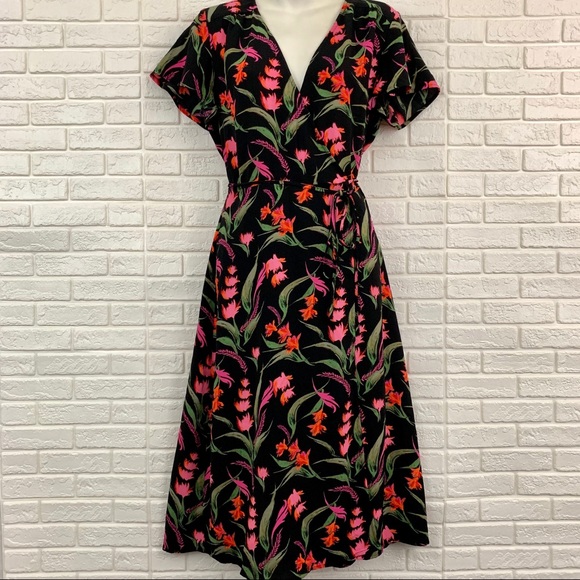 leith wrap midi dress